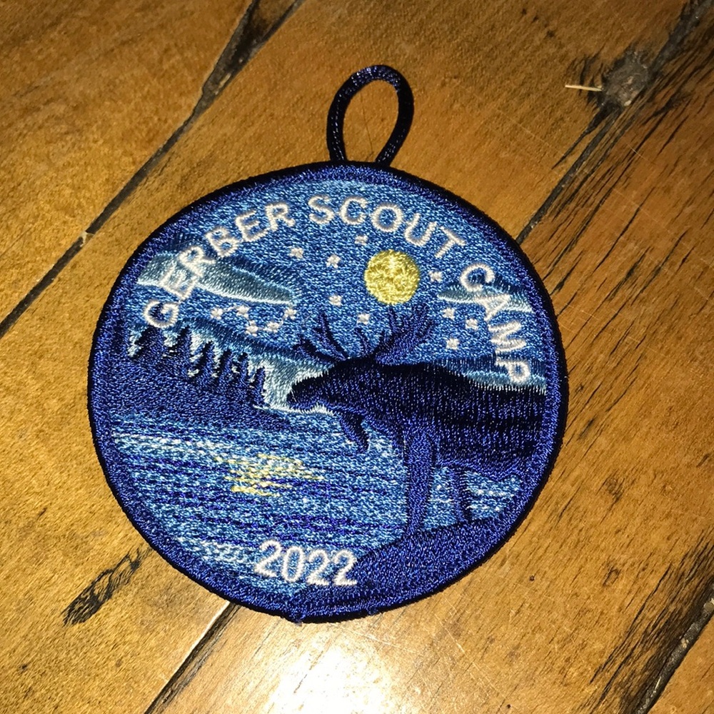 Gerber Scout Camp 2022 Embroidered Moose Patch‎ - Blue